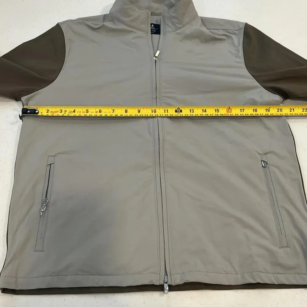 Johnnie-O Milano Water Repellent Zip Jacket Khaki NWOT $348 Brown Tan Small
